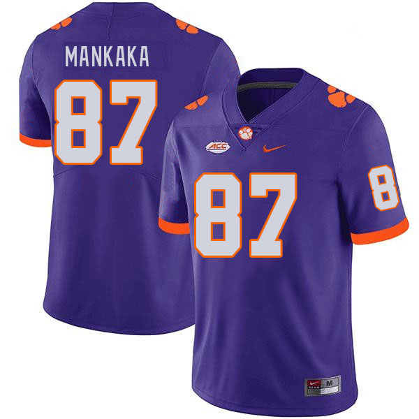 Men's Clemson Tigers Michael Mankaka #87 College Purple NCAA Authentic Football Stitched Jersey 23SG30XR